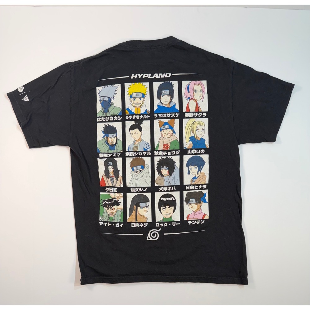 Hypland Naruto Shippuden Character Grid Graphic‎ T-Shirt Black Mens Size Medium